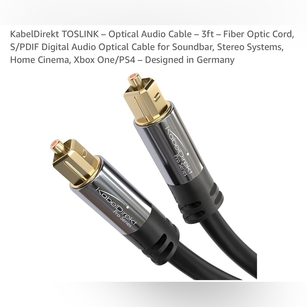 KabelDirekt Optical Audio Cable 3ft